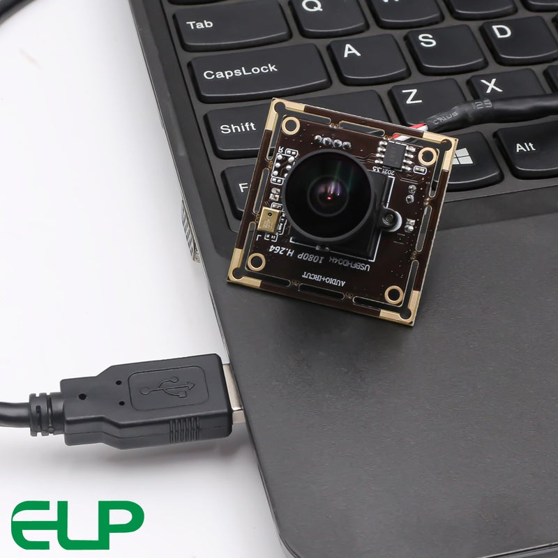 ELP 170degree Fisheye Raspberry Pi 1080P H.264 Microphone PC Web USB Security Camera for Laptop Wide Angle Mini UVC USB2.0 Video Audio Webcam Board 2MP CMOS AR0330 Lightburn Laser Camera for Computer - Image 3